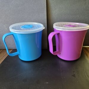 Blue and Purple Mugs with Lids